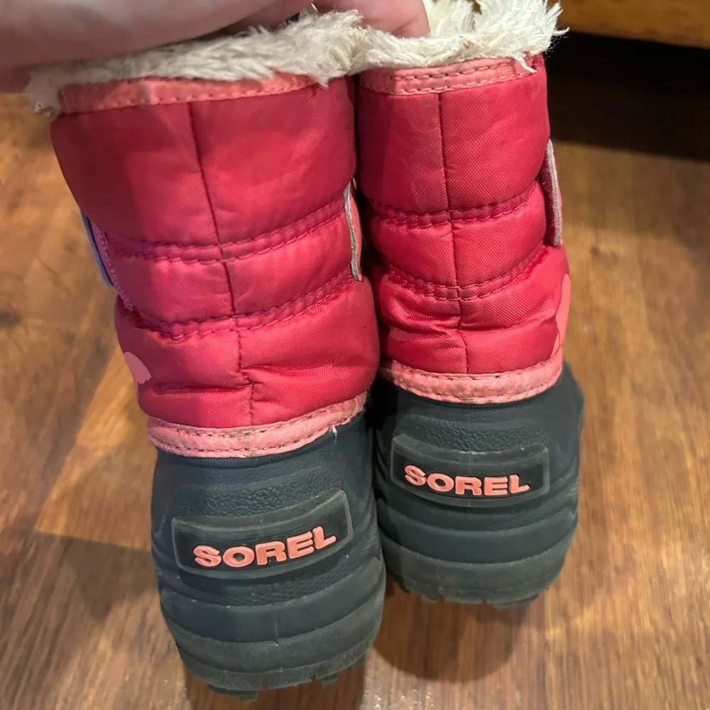 Sorel Kids' Snow Commander Insulated Waterproof Boot Pink Black Little Kids 6